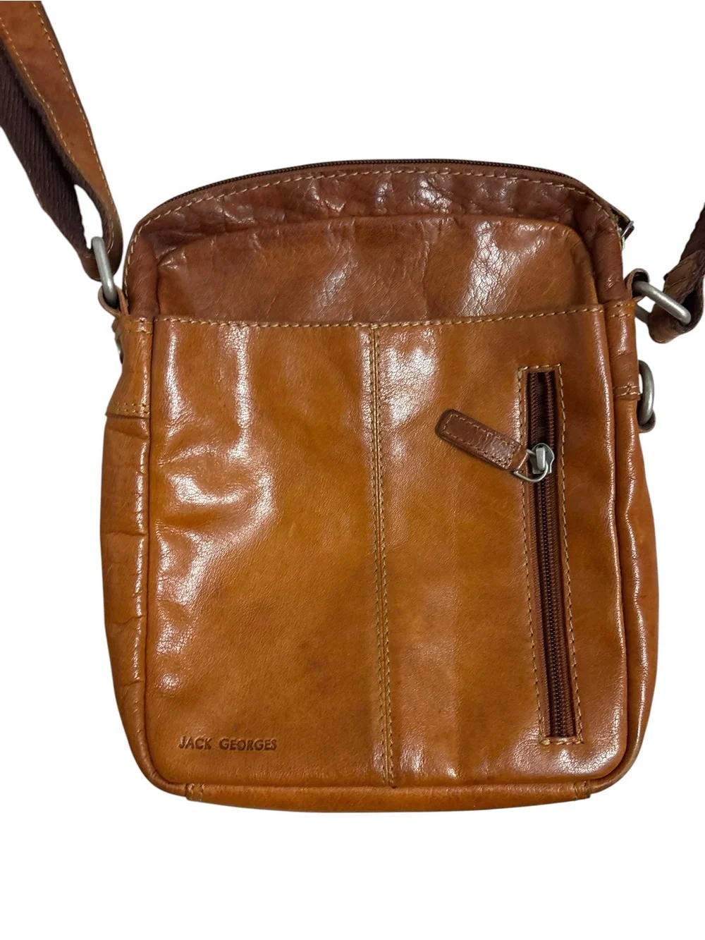 Vintage Jack Georges Brown Leather Crossbody Bag 🤎